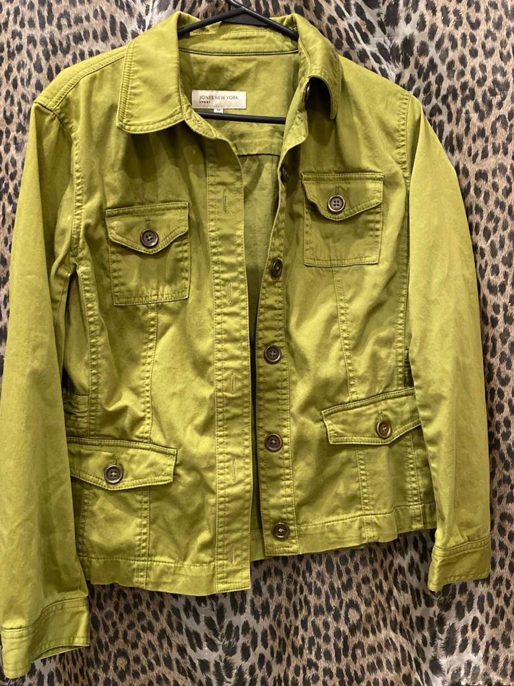 Jones New York Olive Green Utility Jean Jacket
